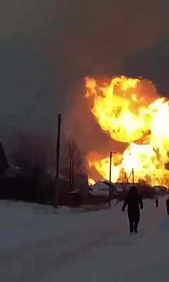 Взрыв на газопроводе в Чувашии, деревня Ямбахтино. Газопровод Уренгой — Помары — Ужгород