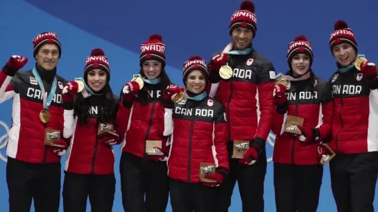 Canadian figure skaters were screaming the national anthem