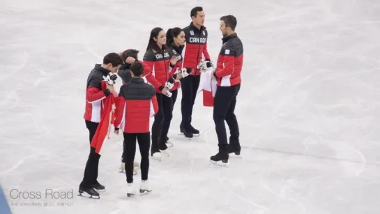 2018-02-12 Victory Ceremony  Photo Time ¦ Team CANADA-OAR-USA Olympic Team Event. 2018 PyeongChang