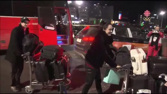 Clip of Tessa and Scott arriving from CBC (Feb 7th)