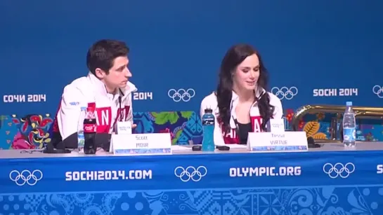 Virtue and Moir comment on sharing coach with gold medal winning American duo