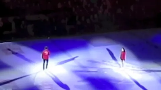 The intermission speech in London for Stars on Ice.