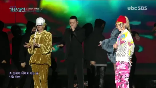 BewhY x Okasian x CL x G-Dragon - HipHop Stage @ 2016 SBS Gayo Daejun 161226