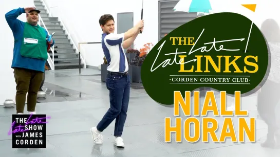 Niall Horan Golfs Through The Late Late Show Offices [RUS SUB]