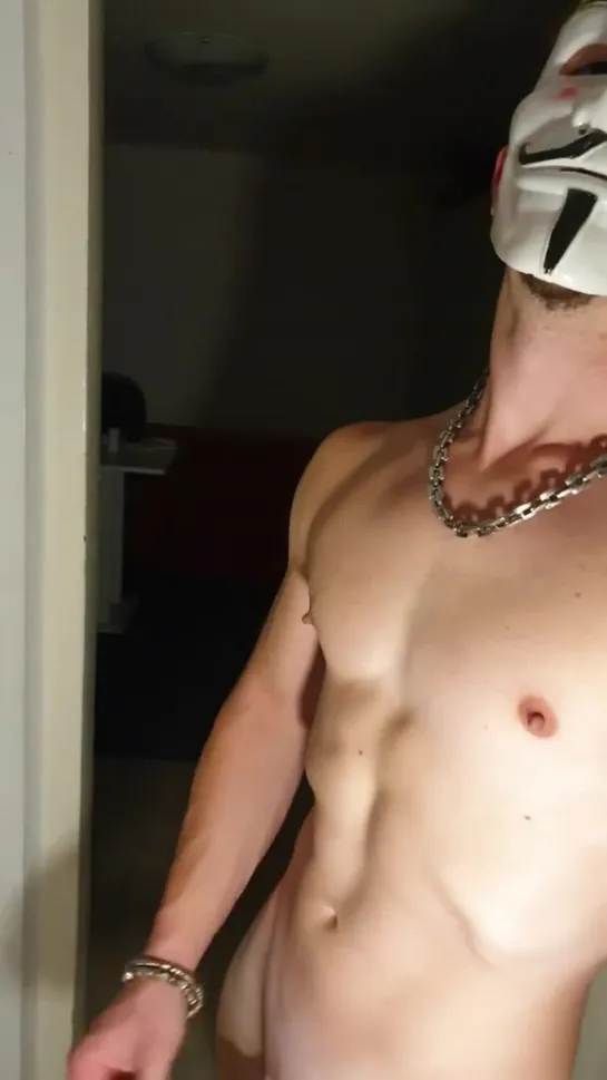 quattro4fans anonymous mask 20cm 8inch cock hot young muscle stud milking it cumming onlyfans video