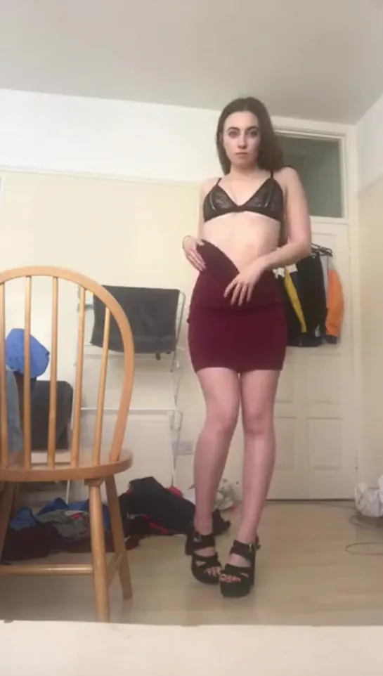 Sexy teen strips in heels