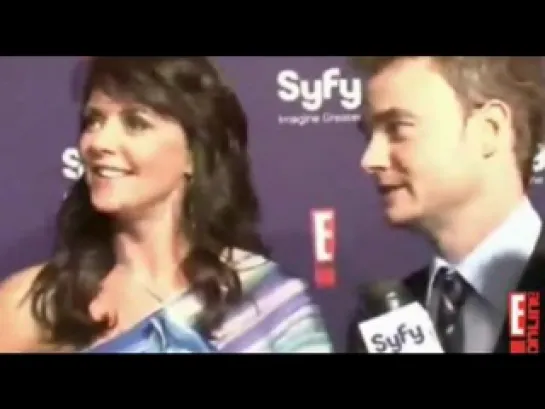 Amanda Tapping and Robin Dunne on Red Carpet at E! Online Syfy Party