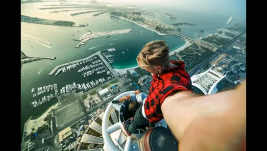 Russian guys on the roof top in Dubai.