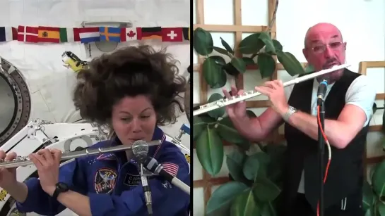 Ian Anderson + Cady Coleman flute duet in space 2011