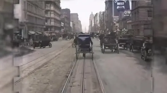 San Francisco, a Trip down Market Street, Apr / 14th / 1906 (algorithmically colourised)