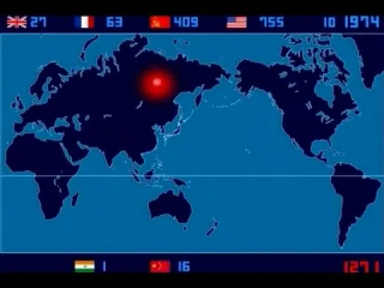 Число ядерных взрывов  от 1954 до 1998