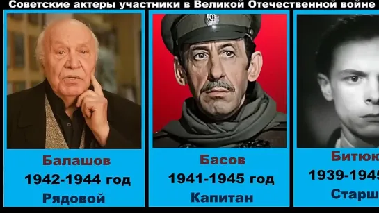 Советские актеры участвовавшие в Великой Отечественной войне. Они сражались за Р