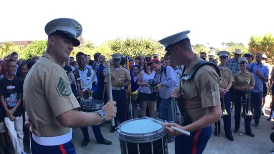 #SFBandChallenge15  Benicia Drumline VS 1st Marine Division