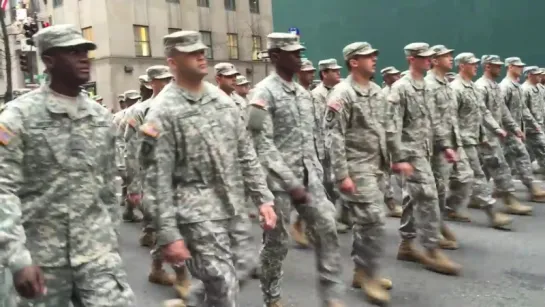 UNITED STATES ARMY SOLDIERS PARTICIPATING IN TODAYS VETERANS DAY PARADE ON 5TH