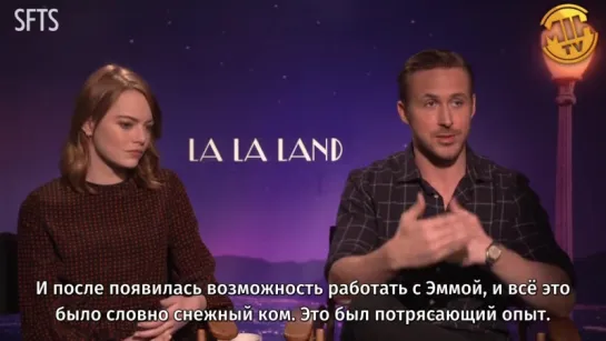 [RUS SUB] Emma Stone & Ryan Gosling La La Land Interview