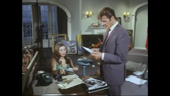 The Saint S5 E16 'Portrait of Brenda' (1969)   Roger Moore, Anna Carteret, Ivor Dean