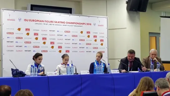 Ladies — Press Conference ISU after FS | European Championships 2018 | 20.01.2018