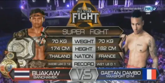 Буакхау Банчамек - Гаетан Дамбо / Buakaw Banchamek - Gaetan Dambo - All Star Fight 6