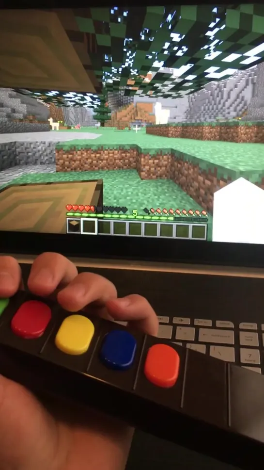 Playing Minecraft with a guitar hero controller