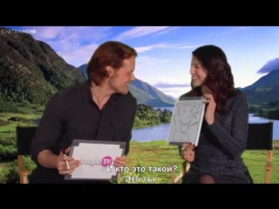 [RUS SUB] Outlander Stars Sam Heughan & Caitriona Balfe Quiz Each Other