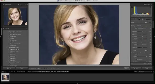 Как отбелить зубы в Лайтрум LightRoom. Сделать белые зубы на фото.
