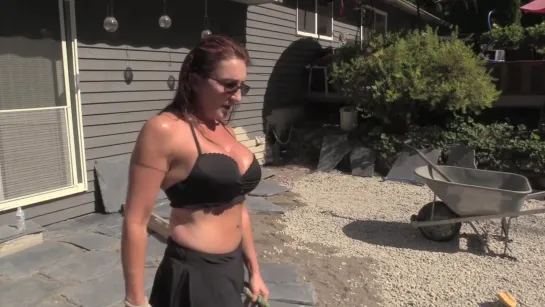 Bikini MILF Mom - Flagstone Patio