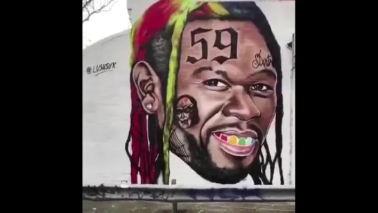 Граффити с пародией 50 Cent на 6ix9ine [NR]