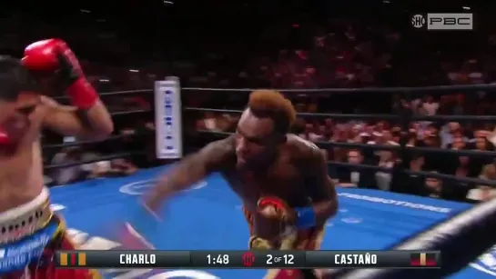 Jermell Charlo lands a picture-perfect counter left hook in RD2 that stuns Brian Castano