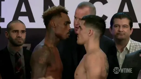 Jermell Charlo vs Brian Castano weigh-in (WBC / WBA Super / IBF / WBO)