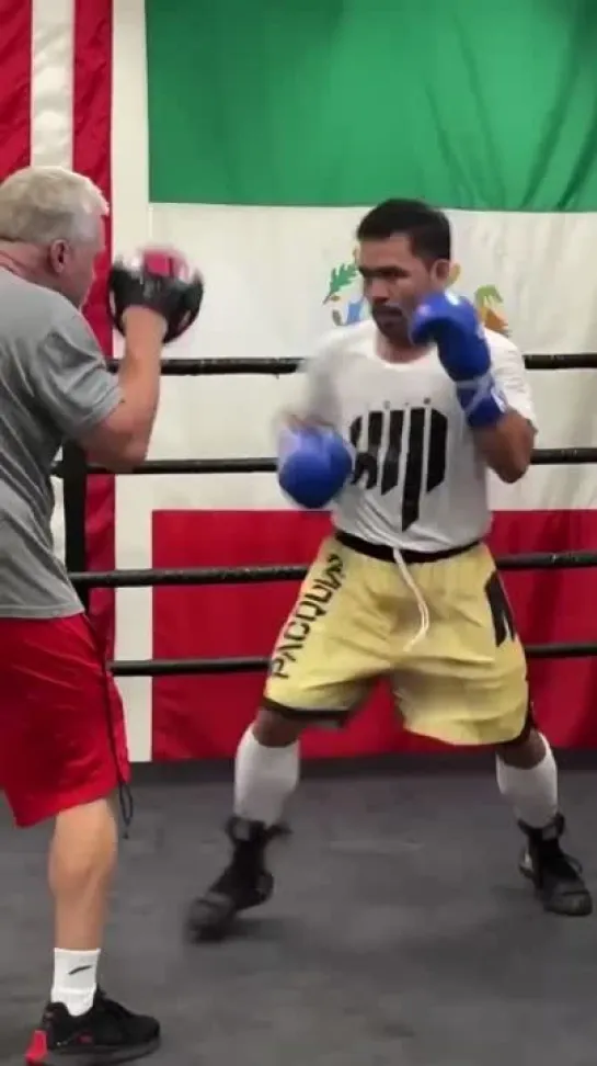 Manny Pacquiao: "Excited to be back at Wild Card Gym with coach Freddie!"