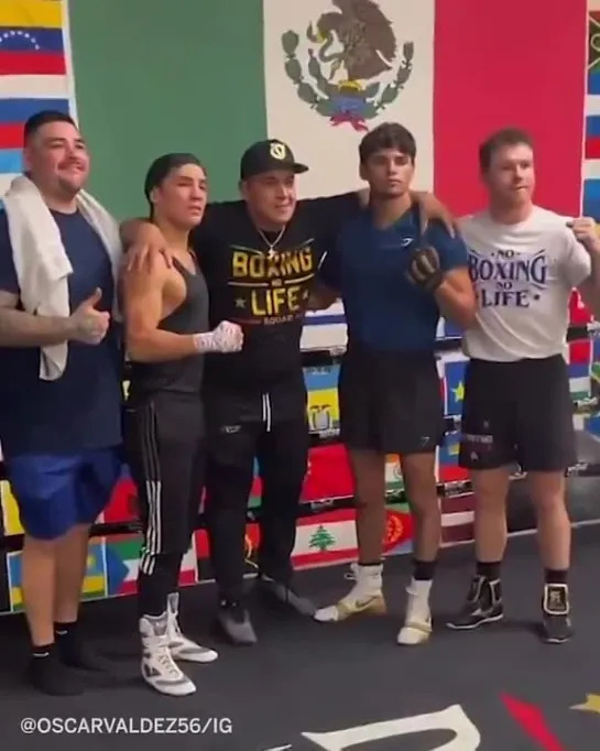 The team is STRONG 💪 Saul "Canelo" Alvarez, Oscar Valdez, Andy Ruiz Jr, Ryan Garcia