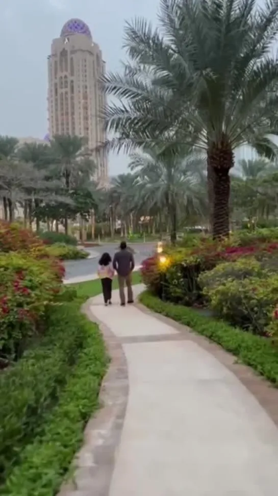 Sunset walks with Nanna   Rare and treasured! I learn so many things from him   #Throwback #DubaiDiaries@urstrulymahesh