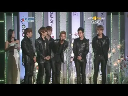 22.02.2012 BEAST - Album of the Year Award (2nd Quarter of 2011) @ 1st Gaon Chart K-Pop Awards