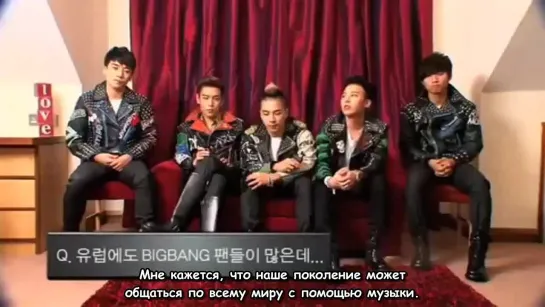 Big Bang MTV EMA Special Part 1 (рус. саб.)