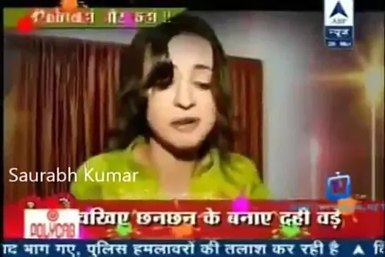 SBS 26th March 2013 - Sanaya Irani Holi Segment - Sanaya Made Dahi Wada and Wished 'Happy Holi'