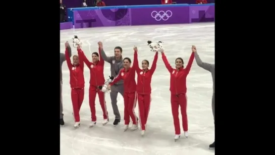 Видео корейских болельщиков (ОИ 2018, награждение на командных соревнованиях) 2