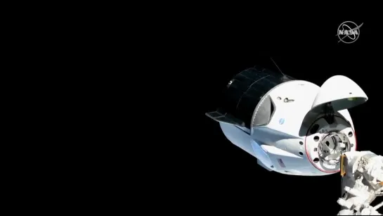 The @SpaceX CrewDragon with its nose cone open revealing its docking interface nears the s(1)