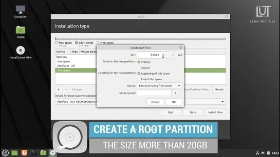 UEFI Linux Mint HOW TO INSTALL LINUX MINT 20 UEFI MODE  GPT