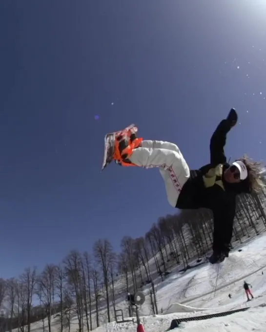 Denis Bonus front flip on a rail