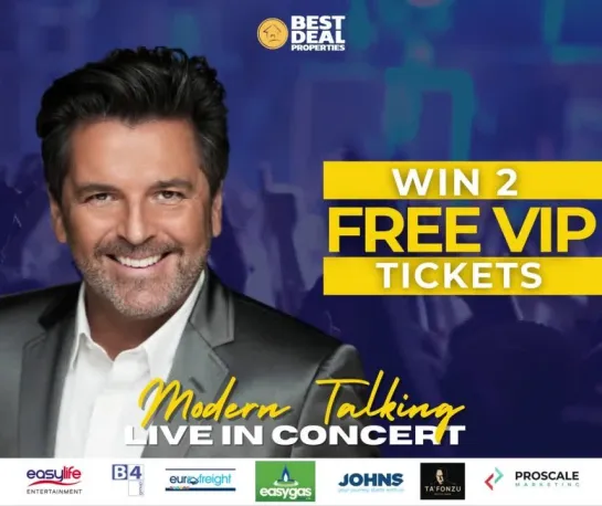 Modern Talking Concert Malta - WIN 2 VIP FREE tickets, Facebook, MFCC, 14.02.2022