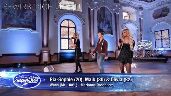 Pia-Sophie, Maik  Olivia singen Wann (Mr. 100%)  DSDS 2021