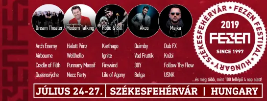 FEZEN Fesztivál, 24-27 Julius 2019, Hungary