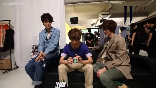 [VIDEO] Luhan, Sehun & Kai @ W Live with S.M. Fashionistas - Photoshoot Behind | RUS SUB