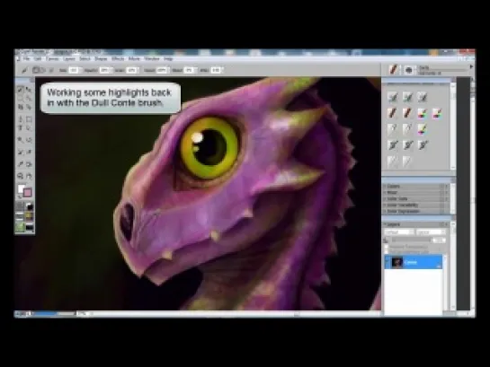 How to Draw & Paint a Baby Dragon - Corel Painter & Wacom  Intuos 3