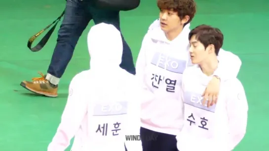 [FANCAM] 170116 Suho, Chanyeol & Sehun @ Idol Star Athletics Championship