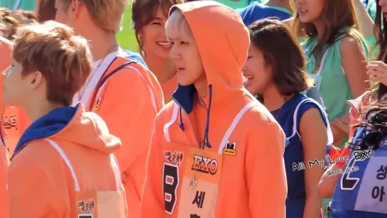 [FANCAM] 130903 EXO (Sehun, Xiumin Focus) @ MBC Idol Star Athletics Championship 2013