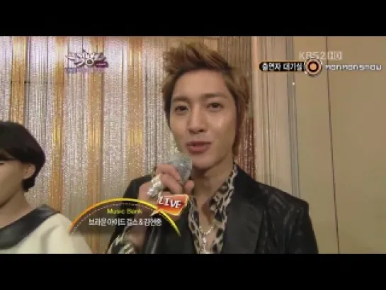 20111104 Brown Eyed Girls & Kim Hyun-Joong @ Music Bank