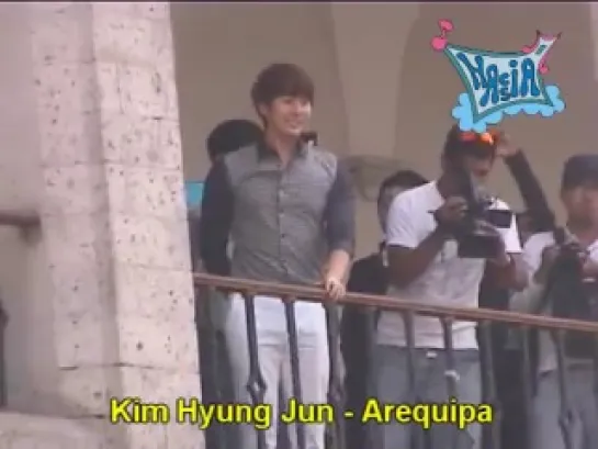 [FanCam] 20140111 Kim Hyung Jun Greeting fans at Arequipa, Peru