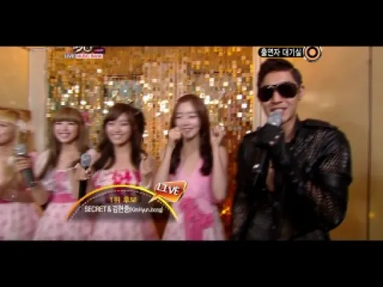 110624 Kim Hyun Joong & Secret - Back Stage @ Music Bank