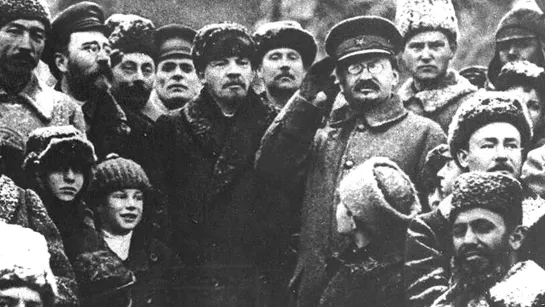 Ленин и Троцкий на параде 1918 года